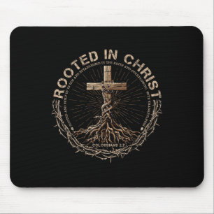 Christusverwurzeltes T-Shirt, Jesus-Shirt, Vintage Mousepad