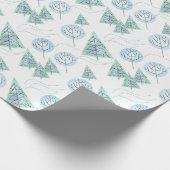 Christwald, Weihnachtsbäume, Bäume, Schnee Geschenkpapier (Ecke)