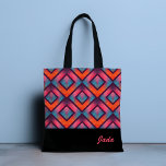 Christy Personalisiert Designer Tote Bag Tasche<br><div class="desc">Eine atemberaubende Farbkombination macht ein lebendiges Muster. Passen Sie Ihren Namen an,  indem Sie den Text so bearbeiten,  dass er Ihren eigenen Namen wiedergibt. Entworfen für Sie von Evco Studio.</div>