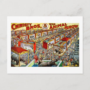 Christy's Wild Animal Show - Vintag Postkarte
