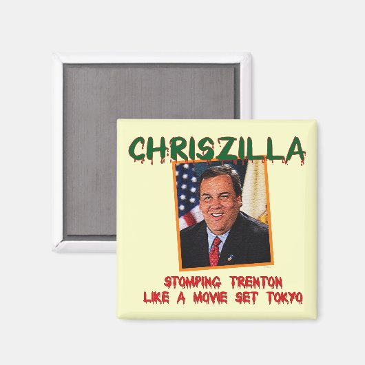 ChrisZilla - Chris Christie Kühlschrank Magnet (Vorderseite/Rückseite)