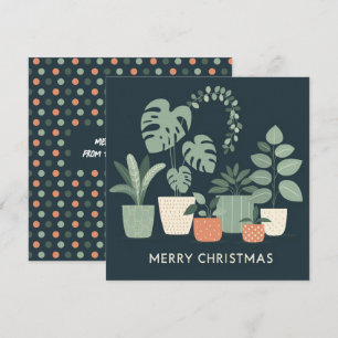 Chritmas Orange Green Potted Pflanze Feiertagskarte