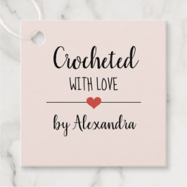 Chrochetet mit dem Namen des rosa Liebe-Rosa-Skrip Geschenkanhänger