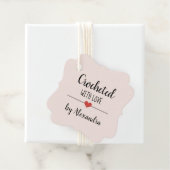 Chrochettiert mit Liebe-Rosa Geschenkanhänger (Beispiel)