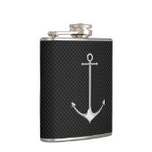 Chrom-Anker auf Kohlenstoff-Faser-Druck Flachmann (Rechts)