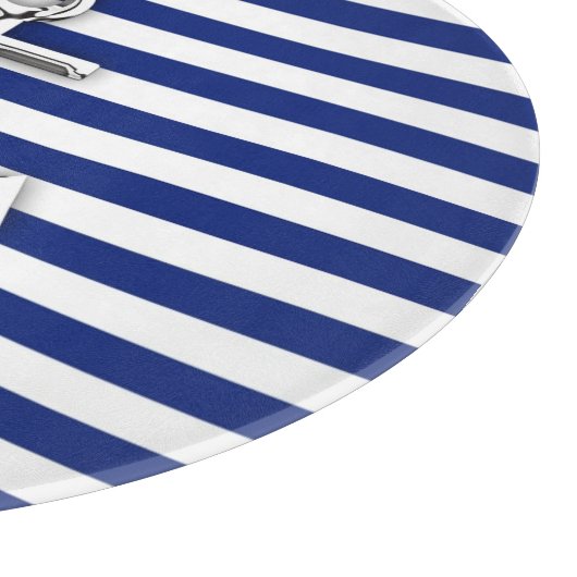 Chrom-Anker auf Marine-Streifen Schneidebrett (Ecke)