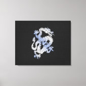 Chrom-Art-Drache auf schwarzem Leinwanddruck (Vorderseite)