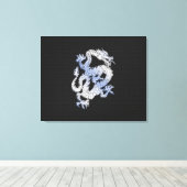 Chrom-Art-Drache auf schwarzem Leinwanddruck (Insitu (Holzboden))