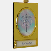 Chrom-Art RNcaduceus-medizinischer Banner-Ornament Gold (Rechts)