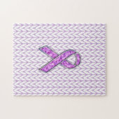 Chrom-Art-rosa Band-Bewusstseins-KristallStrick Puzzle (Horizontal)