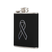 Chrom-Art-Schwarz-Band-Bewusstsein auf Schwarzem Flachmann (Links)