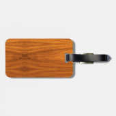 Chrom-Art-Speerfisch auf Teakholz-Holz-Dekor Gepäckanhänger (Rückseite horizontal)