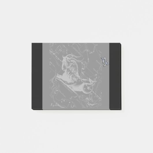 Chrom-Art-Steinbock-Tierkreis-Zeichen auf Hevelius Post-it Klebezettel (Vorderseite)