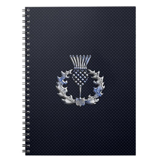 Chrom auf Kohlenstoff-Faser-Druckscottish-Distel Notizblock (Vorderseite)