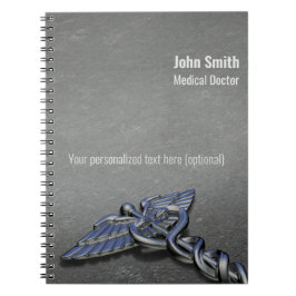 Chrom Berufliche medizinische Caduceus Notizblock