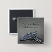 Chrom Berufliche medizinische Kadukeus - Schaltflä Button (Vorne & Hinten)