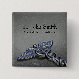 Chrom Berufliche medizinische Kadukeus - Schaltflä Button