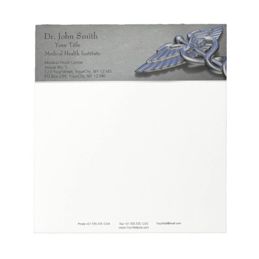 Chrom Berufliche medizinische Kadukus - Notepad Notizblock (Vorderseite)