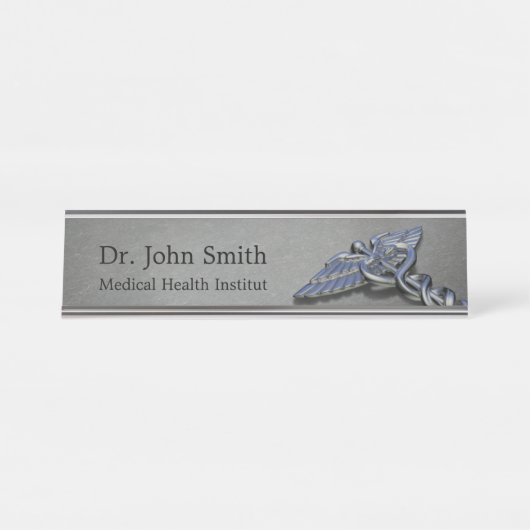 Chrom-Berufmedizinischer Schreibtischnamensplakette (Vorderseite )