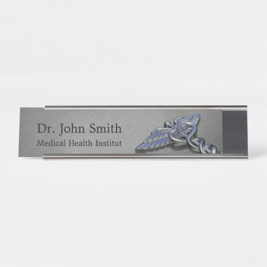 Chrom-Berufmedizinischer Schreibtischnamensplakette (Vorderseite )