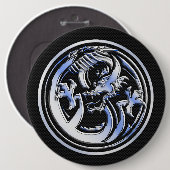 Chrom-Drache-Wappen-dunkler Button (Vorne & Hinten)