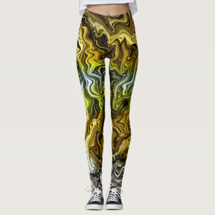Chrom Flüssig Metallic Gold Silber Cool Leggings