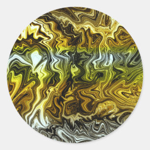 Chrom Flüssig Metallic Gold Silber Cool Party Runder Aufkleber