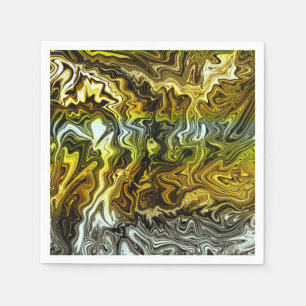 Chrom Flüssig Metallic Gold Silber Cool Party Serviette