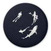 Chrom-Haifische auf Keramikknauf (Vorderseite)