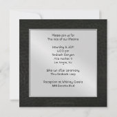 Chrom & Imitate Leather Winged Heart Einladung (Rückseite)