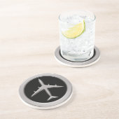 Chrom-Jet-Flugzeug Sandstein Untersetzer (Seite)