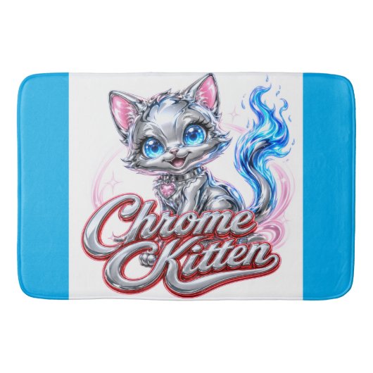 Chrom-Kätzchen-Badezimmer-Matte Badematte (Vorderseite)