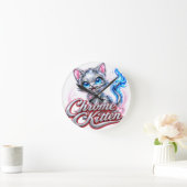 Chrom-Katzen-Wanduhr Runde Wanduhr (Zuhause)