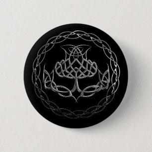 Chrom-keltische Knoten-Distel Button