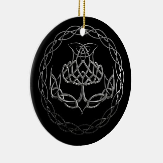 Chrom-keltische Knoten-Distel Keramik Ornament (Rechts)