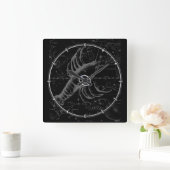 Chrom like Cancer Zodiac Sternbild Hevelius Quadratische Wanduhr (Zuhause)