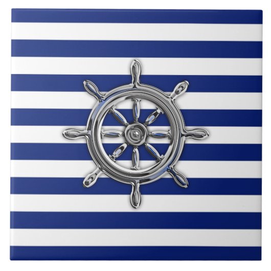 Chrom like Wheel auf nautischen Streifen Fliese (Vorderseite)