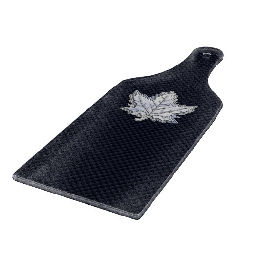 Chrom mag Ahornblatt auf Kohlenstoff-Faserart Schneidebrett (Ecke)