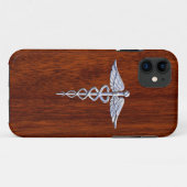 Chrom mag Caduceus-medizinischen Case-Mate iPhone Hülle (Rückseite (Horizontal))