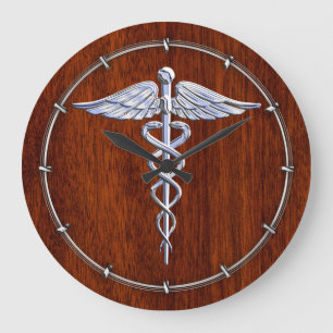 Chrom mag Caduceus-medizinischen Große Wanduhr