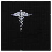 Chrom mag Caduceus-medizinischen Stoff (Nahaufnahme)