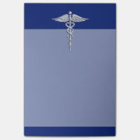 Chrom mag Caduceus-medizinisches Symbol auf blauem