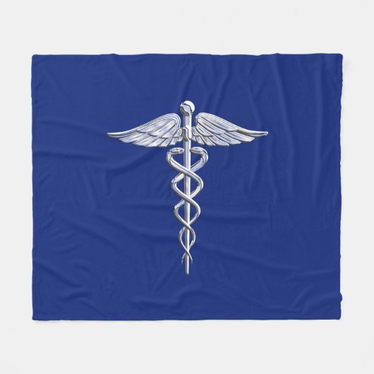 Chrom mag Caduceus-medizinisches Symbol auf Fleecedecke (Vorderseite (Horizontal))