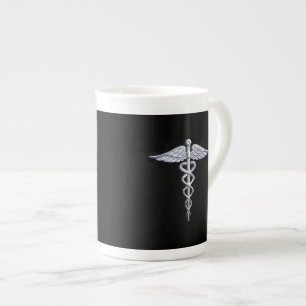 Chrom mag Caduceus-medizinisches Symbol Porzellantasse