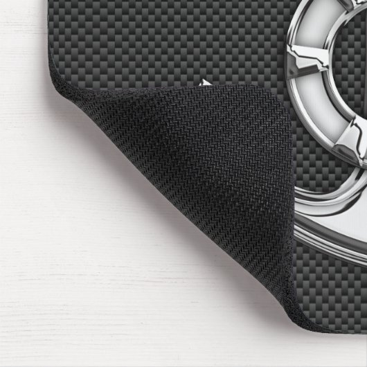 Chrom mag Lebensretter-Anker auf Kohlenstoff-Faser Mousepad (Ecke)