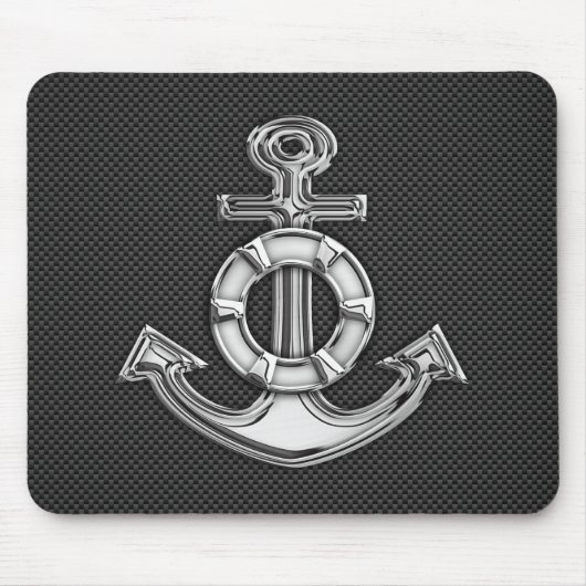 Chrom mag Lebensretter-Anker auf Kohlenstoff-Faser Mousepad (Vorne)