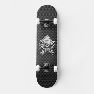 Chrom mag Piraten auf schwarzer Kohlenstoff-Faser Skateboard