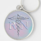 Chrom mag RNCaduceus in der Mutter-Perlen-Art Schlüsselanhänger (Vorne)