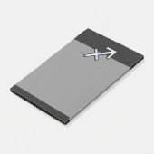 Chrom mag Schütze-Tierkreis-Zeichen auf Schwarzem Post-it Klebezettel (angewinkelt)