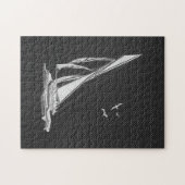 Chrom mag Segelboot auf Kohlenstoff-Faser Puzzle (Horizontal)